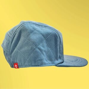 NWT Headsweats brand athletic hat quilted diamond pattern flat brim Blue Quilted